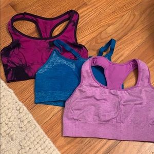set of three sports bras